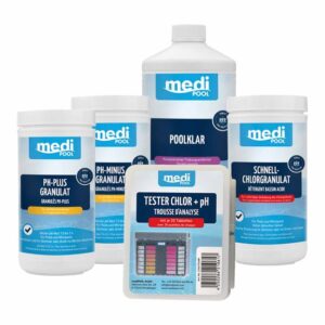 mediPOOL Wasserpflege milchige Trübung inkl. Tester, pH-Regulierung, Chlor, Trübungsentferner