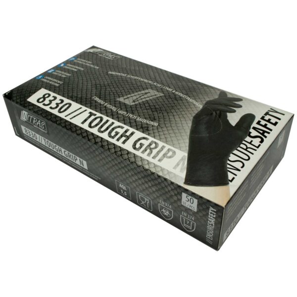NITRAS Einmalhandschuhe Nitril Tough Grip N 8330 puderfrei S-XXL, Box à 50 Stück – Bild 2