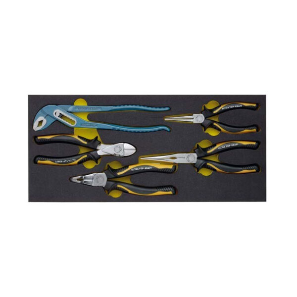 ELORA QUATROLIT-Zangen 5 tlg. Set aus Flachzange, Rundzange, Seitenschneider, Kombi-Zange & Wasserpumpenzange - OMS-5 – Bild 2