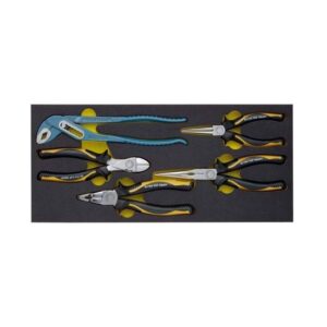 ELORA QUATROLIT-Zangen 5 tlg. Set aus Flachzange, Rundzange, Seitenschneider, Kombi-Zange & Wasserpumpenzange - OMS-5
