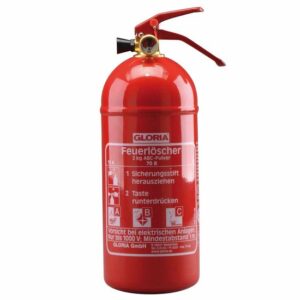 Gloria Feuerlöscher inkl. KFZ-Halterung, ABC Pulverlöscher, Autofeuerlöscher, mit Manometer, Dauerdrucklöscher