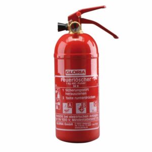 Gloria Feuerlöscher inkl. KFZ-Halterung, ABC Pulverlöscher, Autofeuerlöscher, mit Manometer, Dauerdrucklöscher