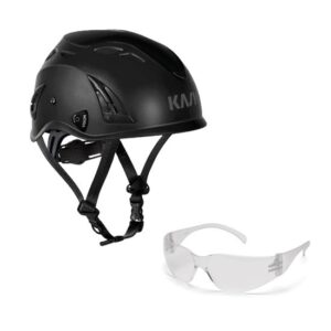 KASK Schutzhelm, Industriekletterhelm Plasma AQ - Arbeitsschutz-Helm + Schutzbrille klar - EN 397