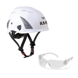 KASK Schutzhelm, Industriekletterhelm Plasma AQ - Arbeitsschutz-Helm + Schutzbrille klar - EN 397