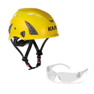 KASK Schutzhelm, Industriekletterhelm Plasma AQ - Arbeitsschutz-Helm + Schutzbrille klar - EN 397