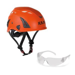 KASK Schutzhelm, Industriekletterhelm Plasma AQ - Arbeitsschutz-Helm + Schutzbrille klar - EN 397