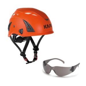 KASK Schutzhelm, Bauhelm, Plasma AQ - Arbeitsschutz-Helm + Schutzbrille grau - EN 397