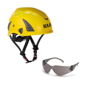KASK Schutzhelm, Bauhelm, Plasma AQ - Arbeitsschutz-Helm + Schutzbrille grau - EN 397