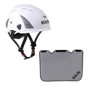 KASK Schutzhelm, Industriekletterhelm Plasma AQ - Arbeitsschutzhelm, Drehrad + Nackenschutz grau mit BG Bau Förderung