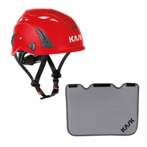 KASK Schutzhelm, Industriekletterhelm Plasma AQ - Arbeitsschutzhelm, Drehrad + Nackenschutz grau mit BG Bau Förderung