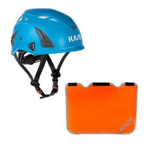 KASK Schutzhelm, Industriekletterhelm Plasma AQ- Arbeitsschutzhelm, Drehrad + Nackenschutz orange mit BG Bau Förderung