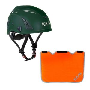 KASK Schutzhelm, Industriekletterhelm Plasma AQ- Arbeitsschutzhelm, Drehrad + Nackenschutz orange mit BG Bau Förderung