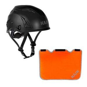 KASK Schutzhelm, Industriekletterhelm Plasma AQ- Arbeitsschutzhelm, Drehrad + Nackenschutz orange mit BG Bau Förderung