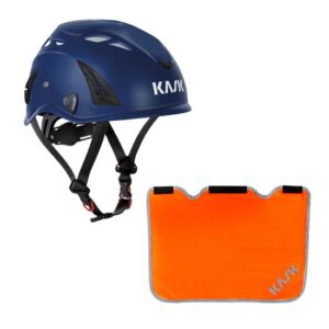 KASK Schutzhelm, Industriekletterhelm Plasma AQ- Arbeitsschutzhelm, Drehrad + Nackenschutz orange mit BG Bau Förderung