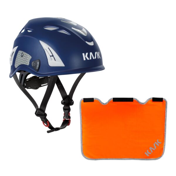 KASK Schutzhelm, Bergsteigerhelm, Industriekletterhelm Plasma HI VIZ Reflexstreifen, EN 397 + Nackenschutz orange für BG Bau Förderung – Bild 2