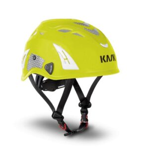 KASK Schutzhelm, Industriekletterhelm Plasma HI VIZ - Arbeitsschutzhelm, Drehrad, Reflexstreifen, EN 397