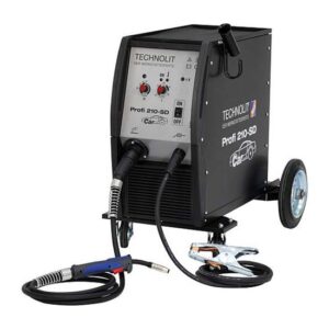 TECHNOLIT Schutzgasschweißgerät Profi 210-SD Car, 230V, für KFZ- und Karosseriebetriebe, Laufräder, bis 200A, stufenlos einstellbar