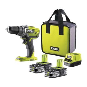 RYOBI Akku-Bohrschrauber R18DD3-215S ONE+ Akkuschrauber, Bohrmaschine, Drehmoment 50Nm, 18V 1,5Ah