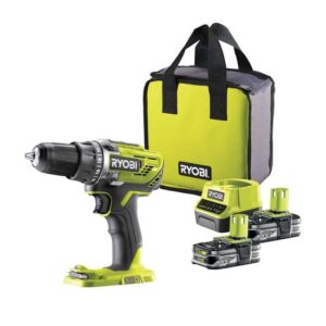 RYOBI Akku-Bohrschrauber R18DD3-225S ONE+ Akkuschrauber, Bohrmaschine, Drehmoment 50Nm, 18V 2,5Ah