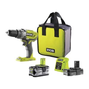 RYOBI Akku-Schlagbohrschrauber R18PD3-242S ONE+ Akkuschrauber, Bohrmaschine inkl Akku und Ladegerät, 18V