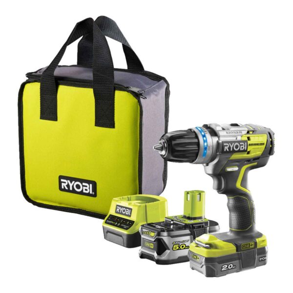 RYOBI Akku-Schlagbohrschrauber R18PPDBL-252S ONE+ Akkuschrauber, Bohrmaschine inkl. Akku und Ladegerät, 18V