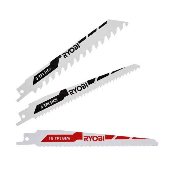 RYOBI Säbelsägeblatt-Set Holz und Metall 3-teilig RAK3RBWM, Sägeblatt, Tigersägeblatt, Reciprosägeblatt – Bild 2