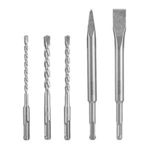 RYOBI Bohr-und Meißel-Set SDS-Plus 5-teilig RAKSP05, Spitzmeißel, Flachmeißel, 3 Bohrer