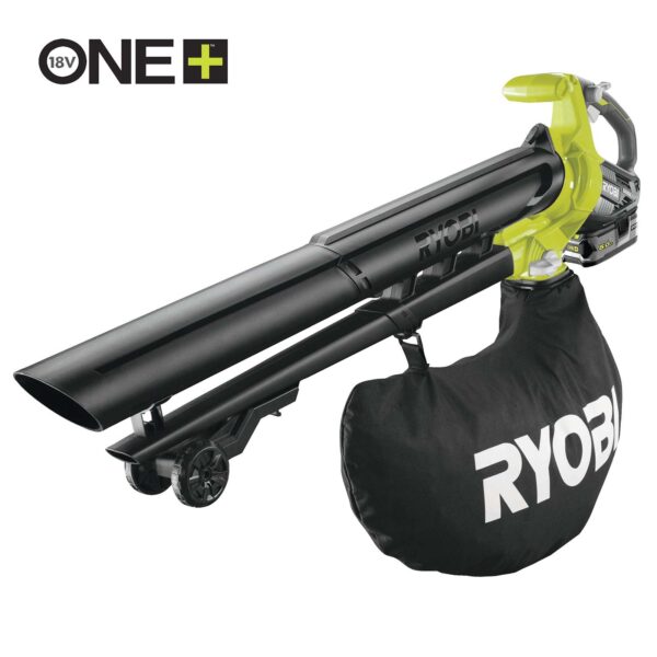 RYOBI Akku-Laubgebläse RBV1850 18V 5Ah, Brushless Laubsauger, Akku-Laubbläser, Akku-Gebläse, Turbo-Modus, inkl. Akku – Bild 2