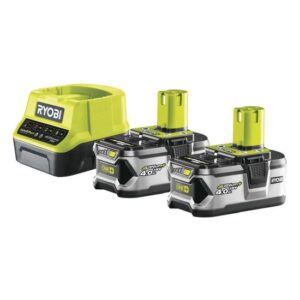 Ryobi Set 18V, mit 2X Akku (4,0 Ah) und Schnellladegerät, Ladezeit ca. 120 min, ONE+ Geräte – RC18120-240