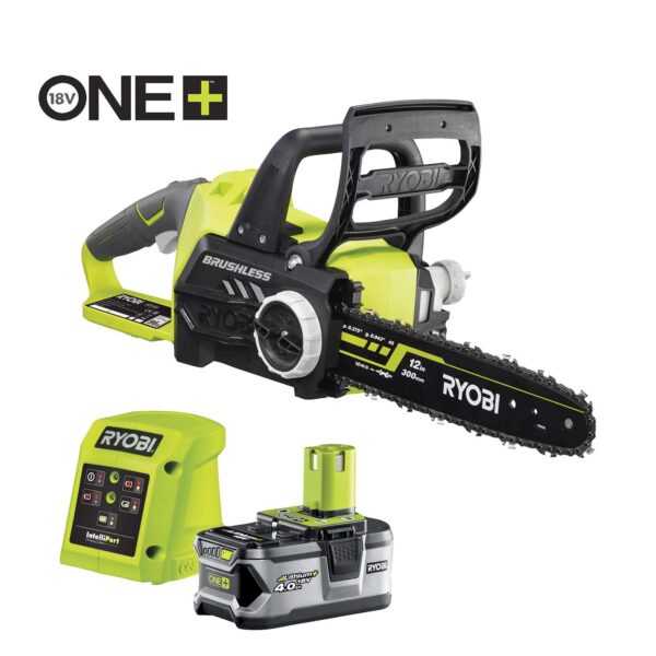 RYOBI Akku-Kettensäge RCS1830-140B 18V 4Ah, Schwertlänge 30cm, Motorkettensäge, Motorsäge, Akku-Säge, Bürstenloser Motor – Bild 2