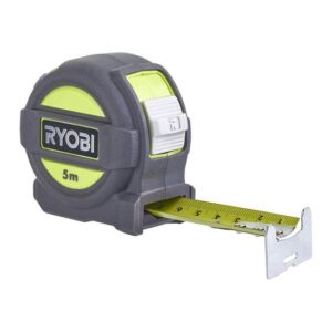 RYOBI Maßband RTM5M, Bandmaß, Messband, Rollmaßband, Genauigkeitsklasse II, 2,13m ohne abzuknicken, 5m