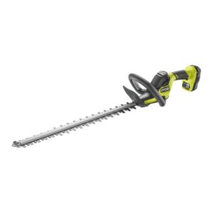 RYOBI Akku-Heckenschere RY18HT55A-120, Gartenschere, Heckentrimmer mit Schnittgutkehrer, 18V, 2Ah