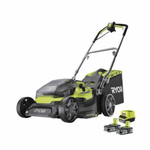 RYOBI Hybrid-Rasenmäher RY18LMH37A-225 18V 2,5Ah, Akku-Rasenmäher, Akku-Mulcher, 37 cm Schnittbreite