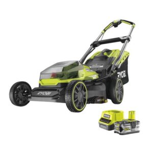 RYOBI Akku-Rasenmäher RY18LMX40A-150 18V 5Ah, 40cm Schnittbreite, Akku-Mulcher, 700 m² Reichweite