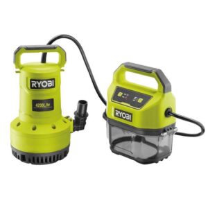 RYOBI Akku-Tauchpumpe RY18SPA-0 18V ONE+ 4.200 l/h, Pumpe für Klar- und Schmutzwasser, Gartenpumpe