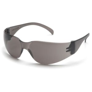 Pyramex Schutzbrille Intruder kratzfest grau klar, robust ultra-leicht inklusive UV-Schutz - Arbeitsschutzbrille, Sicherheitsbrille, Besucherbrille