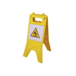 Warnaufsteller Warnschild individuell - mit Klemmlaschen gelb 30x58 cm austauschbar