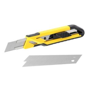 STANLEY Comfort Cut Messer STHT10266-1 mit Klingenschieber, 3 Stück Abbrechklingen 18mm