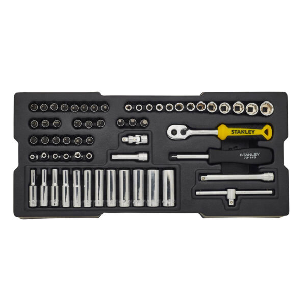 STANLEY STMT1-74175 TransModul 1/4 Zoll Steckschlüssel und Zubehör Set für Werkstattwagen-System - 60-teilig, mit Bit-Einsätzen aus S2-Stahl – Bild 2