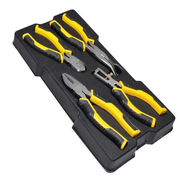STANLEY STMT1-74179 TransModul Zangen Dynagrip Set für Werkstattwagen System, 4-teilig - Werkzeug aus Qualitätsstahl - Spitzzange, Seitenschneider, Kombinationszange, Abisolierzange – Bild 2