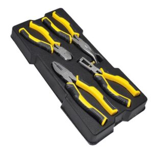 STANLEY STMT1-74179 TransModul Zangen Dynagrip Set für Werkstattwagen System, 4-teilig - Werkzeug aus Qualitätsstahl - Spitzzange, Seitenschneider, Kombinationszange, Abisolierzange