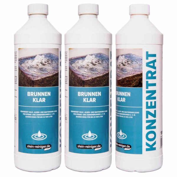 stein-reiniger Brunnen Klar Konzentrat 1 Liter - Brunnen-Reiniger, mühelos Algen Kalk und Bakterien beseitigen – Bild 2