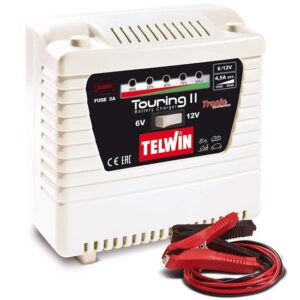 Telwin Elements TOURING 11 Autobatterie Ladegerät für 6V/12V Batterien, Ladestrom bis zu 4,5 A, Kapazität bis zu 55 Ah