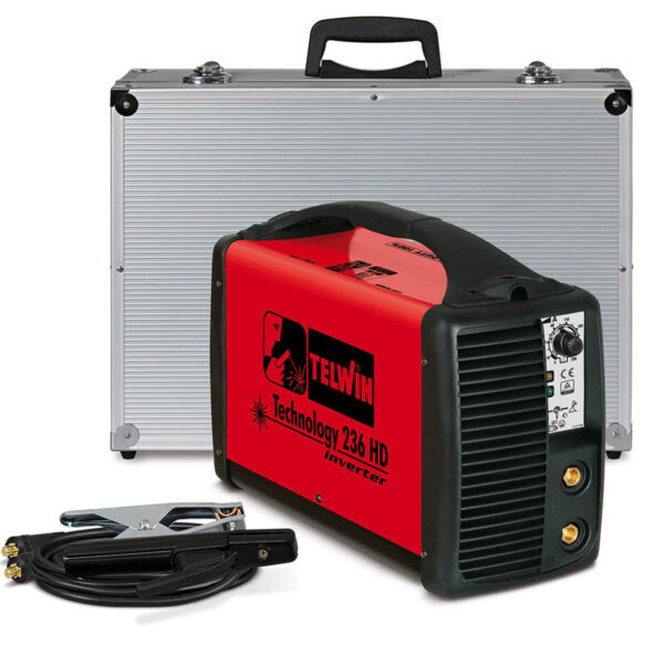 TELWIN Technology 236 HD WIG-Schweißgerät und Elektroden-Schweißgerät mit DC-Inverter, im Set inkl. Alu-Transportkoffer, Schweißgarnitur und Schlackehammer – Bild 2