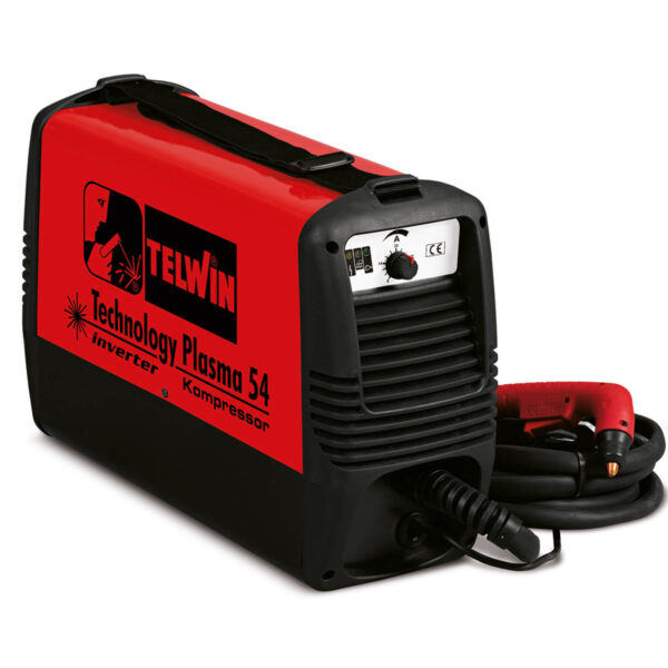 TELWIN Technology Plasma 54 Plasmaschneider mit integriertem Kompressor, 230V Inverter-Technik, Set inkl. Plasma-Schlauchpaket und Masseanschlussgarnitur – Bild 2