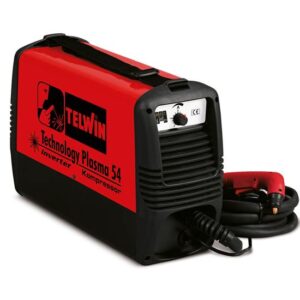 TELWIN Technology Plasma 54 Plasmaschneider mit integriertem Kompressor, 230V Inverter-Technik, Set inkl. Plasma-Schlauchpaket und Masseanschlussgarnitur
