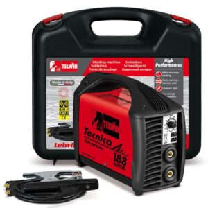 Telwin Tecnica 188 MPGE MMA / WIG Schweißgerät Elektrodenschweißgerät für Generatorbetrieb Outdoor Schweißgerät 10-150 A, Set inkl. Koffer und Schweißplatzausrüstung
