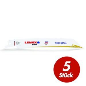 5 Stück Lenox Säbelsägeblatt TiN Metall für Metall