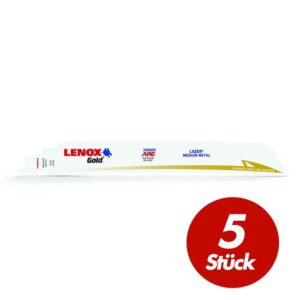 5 Stück Lenox Säbelsägeblatt TiN Metall für Metall