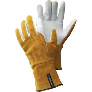 TEGERA Schweisserhandschuhe Typ 118 Ideal allg. Schweißarbeiten - Hitzebeständig - Gummizug am Handgelenk, Verstärkte Kevlarnähte - Gr. 10